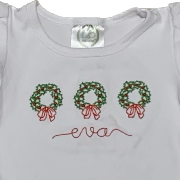 Blanks Boutique 2 Christmas Holiday Embroidered Tops 12 M Bundle Monogramed Eva - Picture 5 of 6